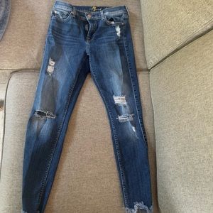 Stylish ripped 7 for all mankind jeans